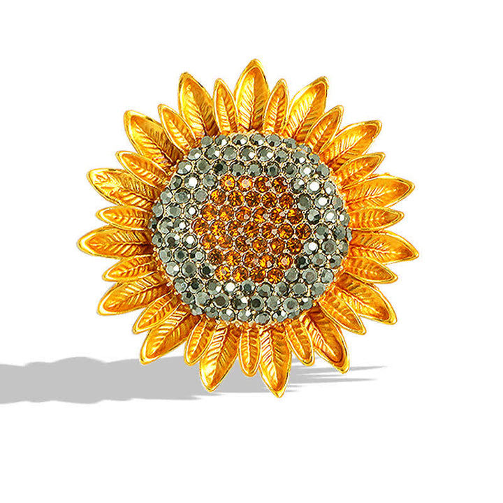 Gelbe Sonnenblume Strass Brosche für Frauen