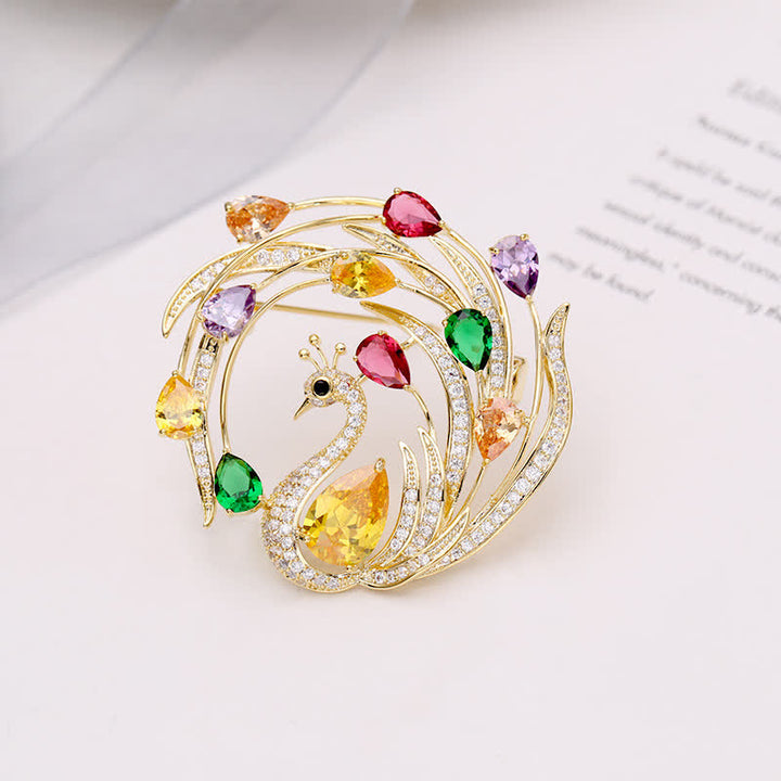 Ornamentale Pfau Phoenix Brosche für Damen