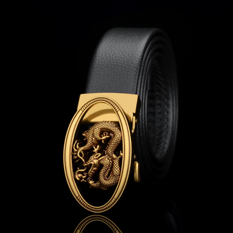 Vintage Ledergürtel mit fliegendem Drachen für Herren