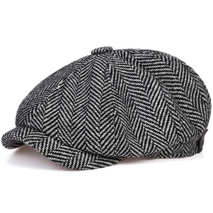 Peaky Hat Fischgrätenmuster Achteckige Baskenmütze - Grau - M (22"-22 7/8") - image 6