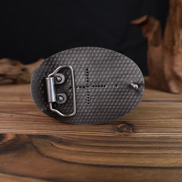 Herren DIY klassischer Blumen-Oval-Schnalle Ledergürtel