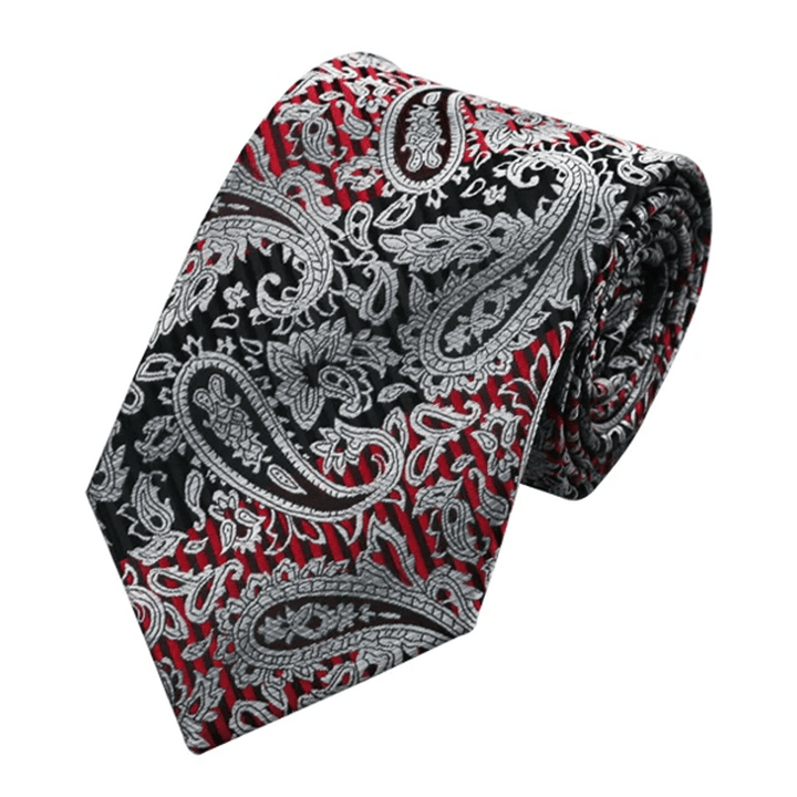 Rot & Schwarz 3er-Set Herren Paisley Krawatte