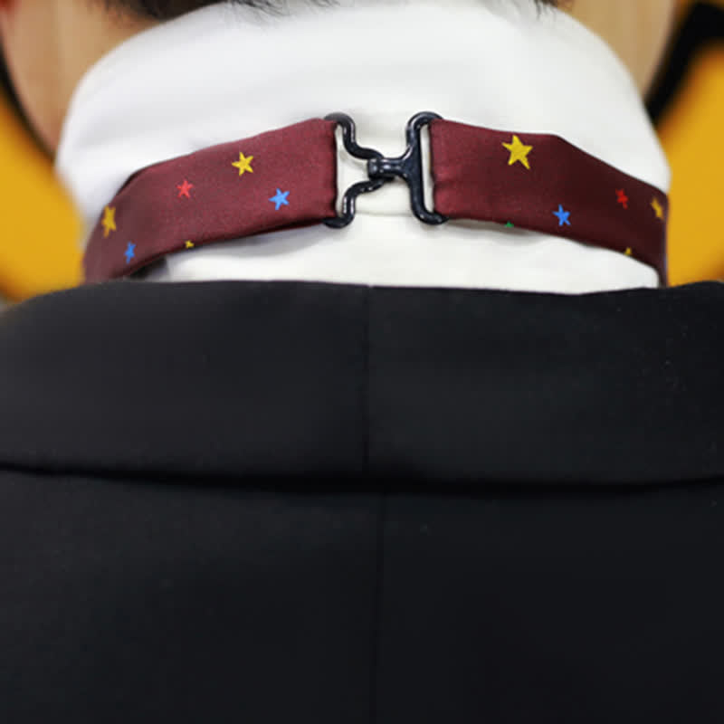 Bordeauxfarbene Herrenfliege mit bunten funkelnden Sternen