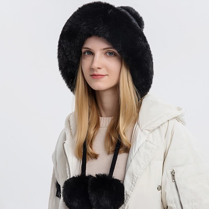 Dreifacher Bommel dicker warmer gestrickter Hut für Damen