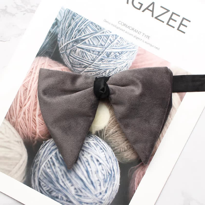 Oversized Fliege Herren aus Samt in Einfarbig