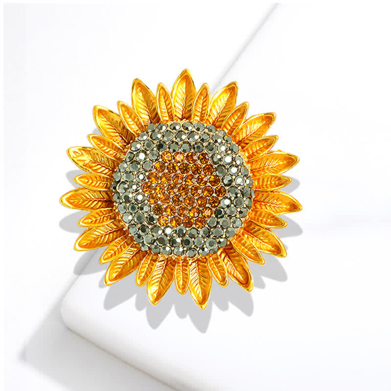 Gelbe Sonnenblume Strass Brosche für Frauen