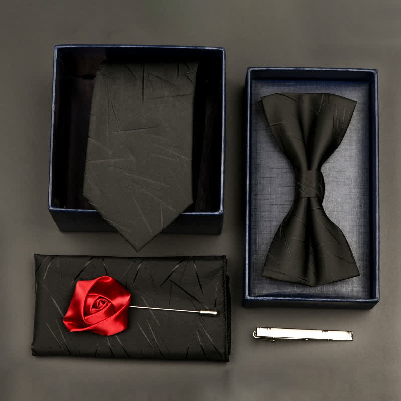 5-tlg. Set für formelle Geschäftskrawatten und Fliegen für Herren