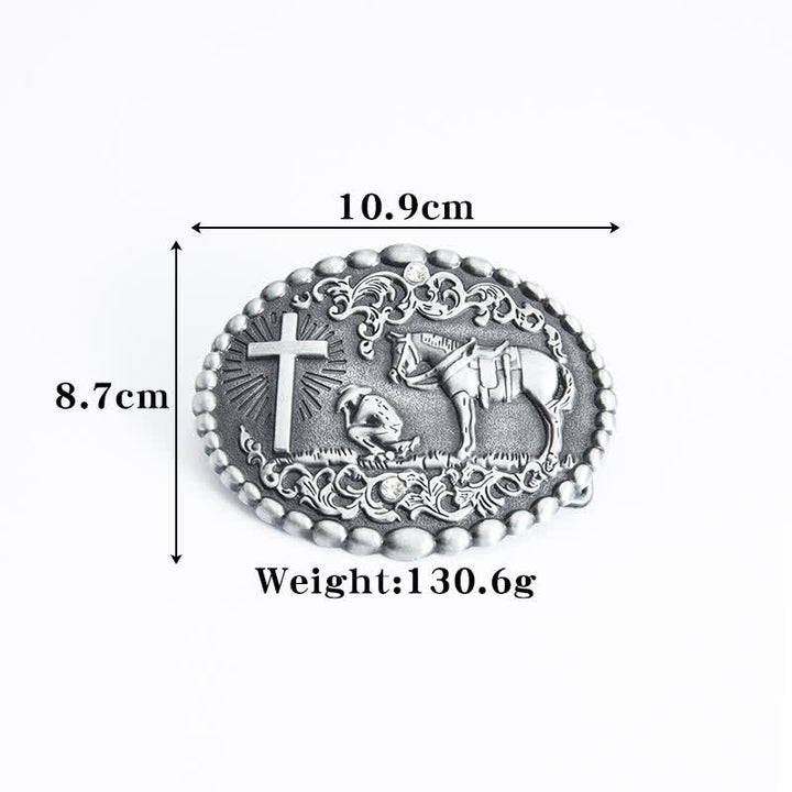 Herren Steed Kreuz Knien Gebet Ledergürtel