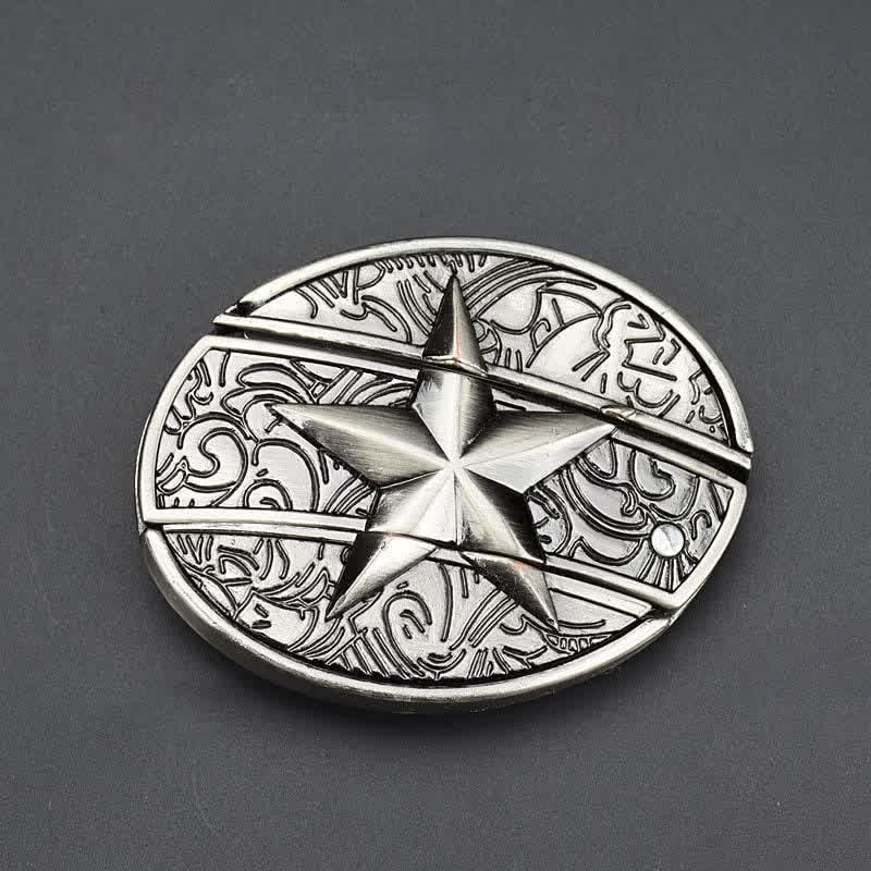 Herren Alone Pentagramm Ledergürtel mit Klappmesser