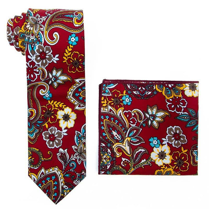 2-teiliges Paisley Blumen Krawatten-Set für Herren
