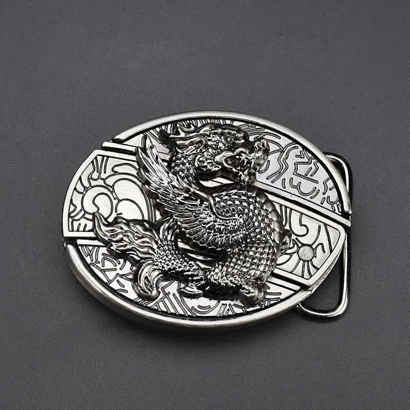 Herren-Ledergürtel „Flying Dragon“ mit Klappmesser