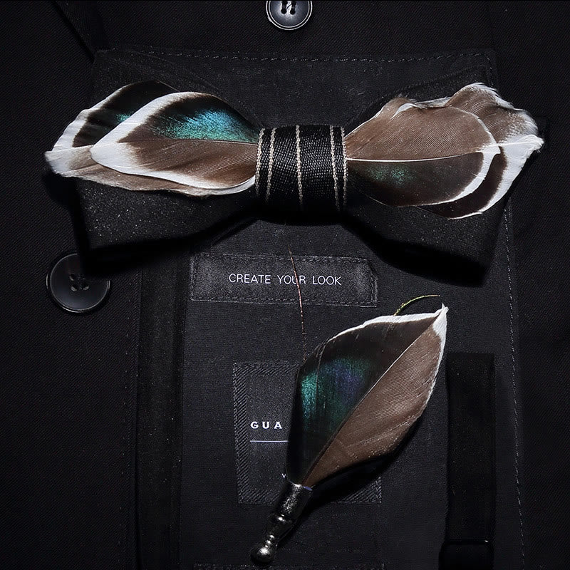 Schwarze Stockente Feder Fliege mit Reversnadel