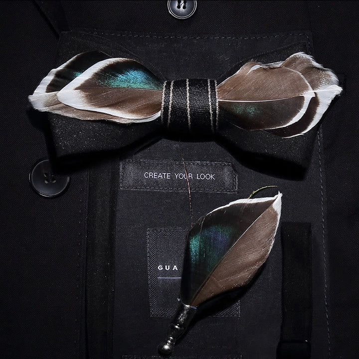 Schwarze Stockente Feder Fliege mit Reversnadel