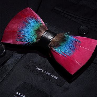 Rosa & Blau sanfte Federfliege mit Reversnadel