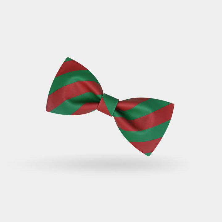 Rote und grüne Weihnachtsstreifen-Fliege für Herren