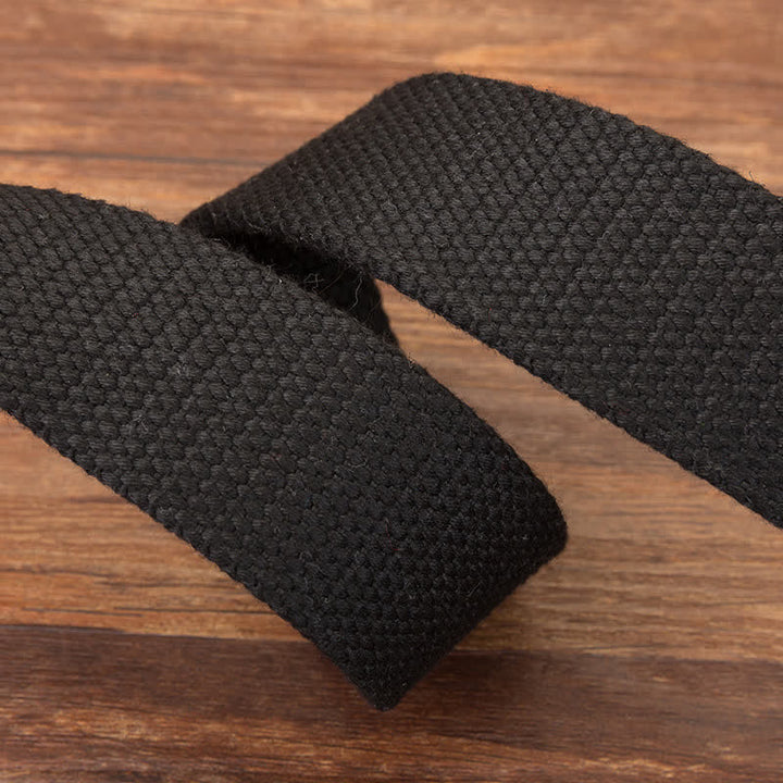 Herrengürtel aus gewebtem Canvas mit automatischer Totenkopfschnalle