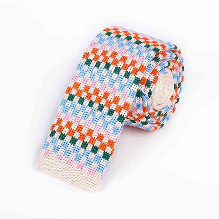 Herren Bunte Pixel Quadrat Gestrickte Krawatte