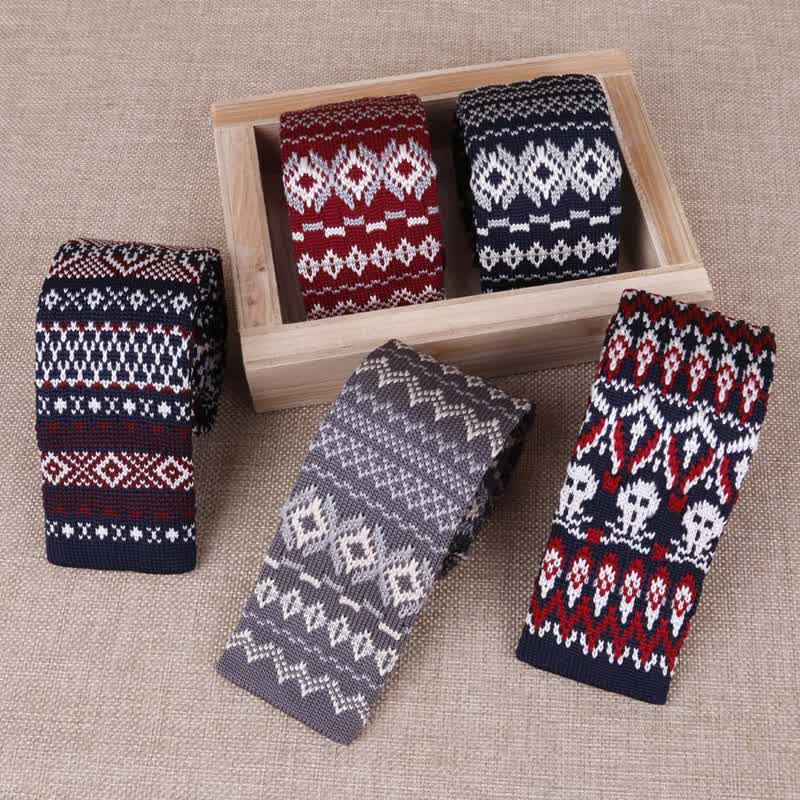 Exotische schlanke gestrickte Krawatte für Herren