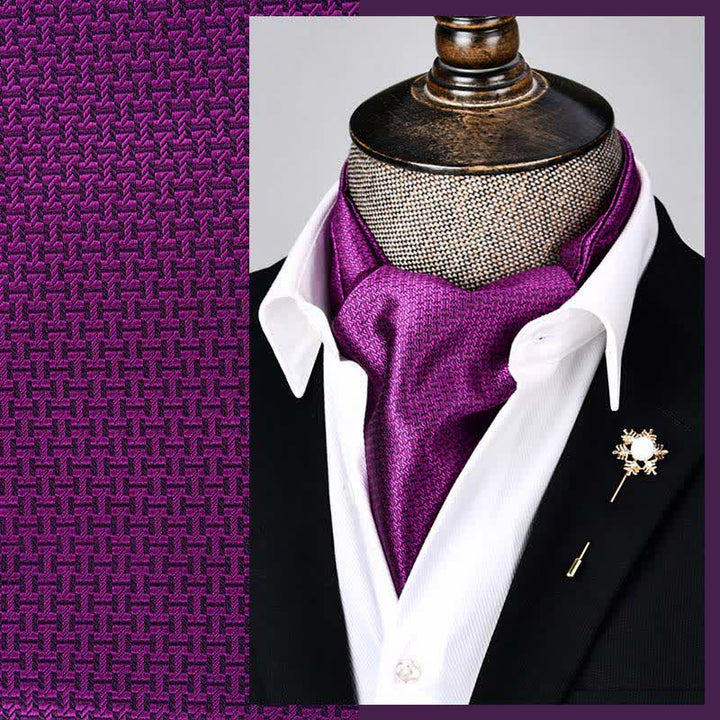 Dunkel Magenta Moderner Pracht Ascot Geometrie Krawatte