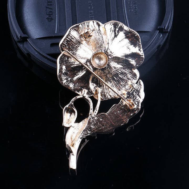 Unisex Strass Mohnblume Memorial Day Brosche