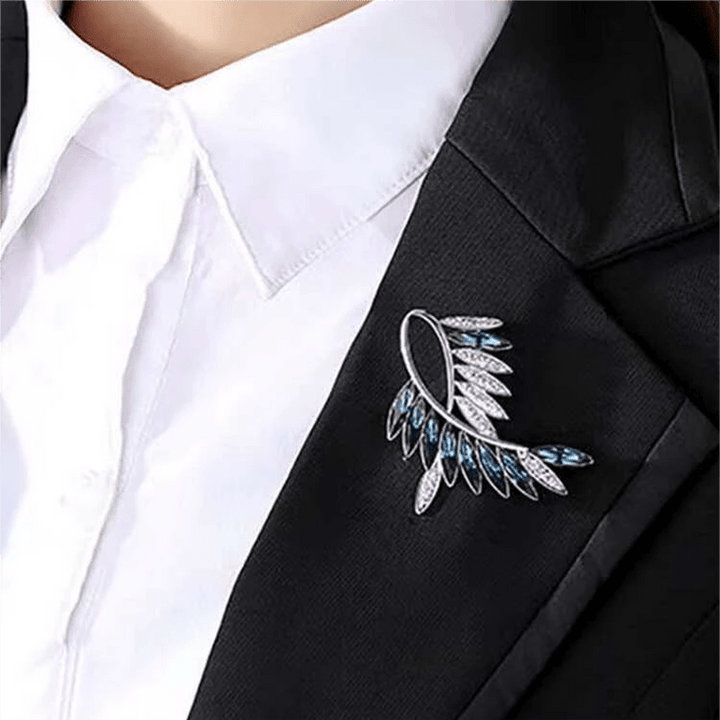 Frauen-Olivenzweig-Kristallbrosche