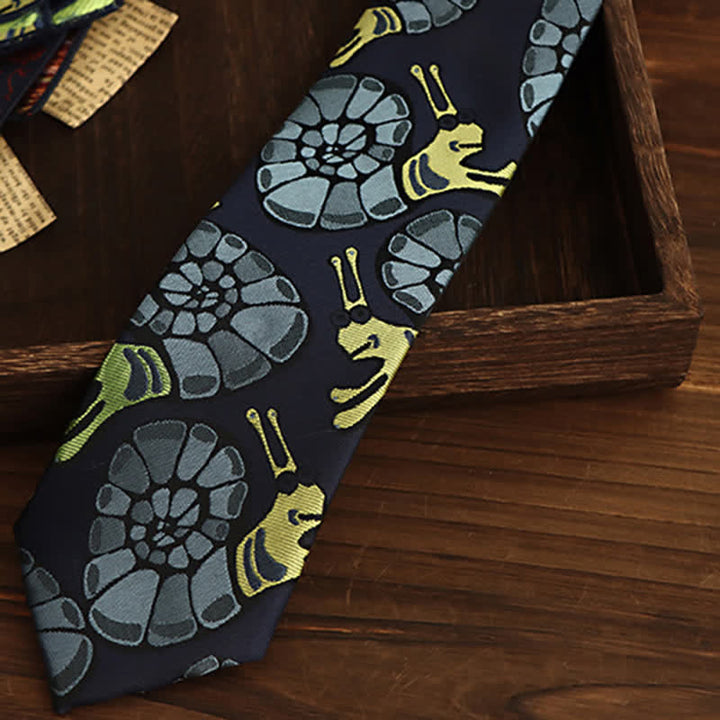 Navy & Yellow Herren Schneckenblumen Krawatte