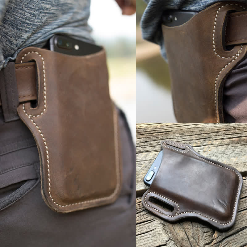 Handyholster Leder-Schlaufentasche Gürteltasche