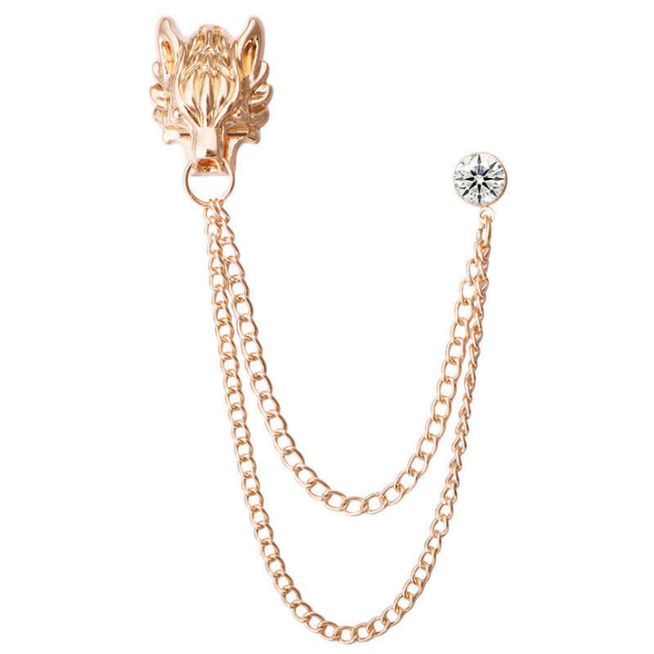 Herren König des Waldes Wolfskette Brosche