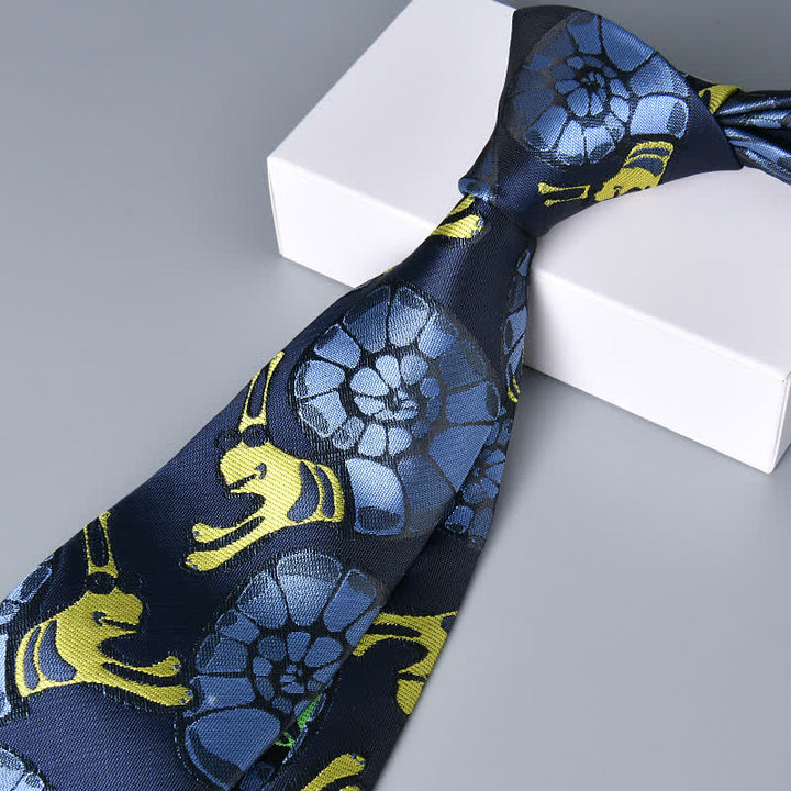 Navy & Yellow Herren Schneckenblumen Krawatte