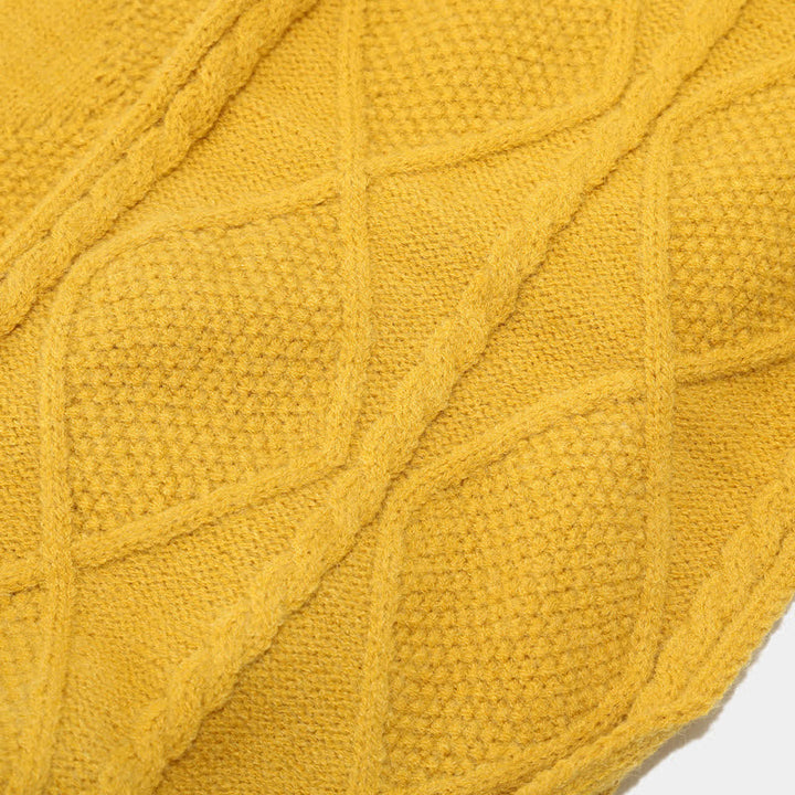 3-tlg. Damen-Diamant-Bommel-Mütze-Schal-Handschuh-Set