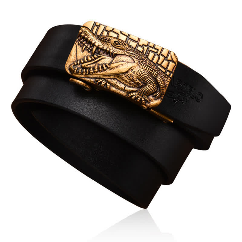 Herrendominierender Krokodil-Automatikhüftautomatlederschnalle