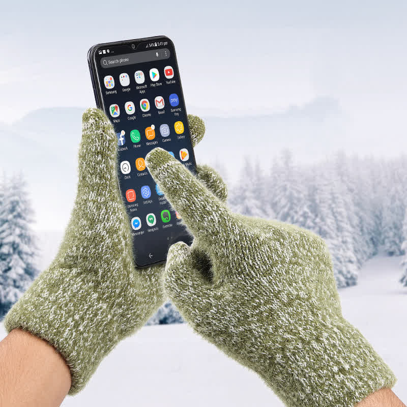 3-teiliges Unisex-Set aus stilvoller Mütze, langem Schal und Touchscreen-Handschuhen