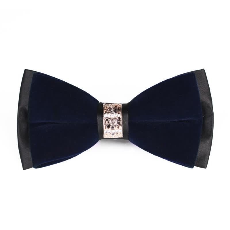 Herren-Samtfliege mit Strass-Patchwork