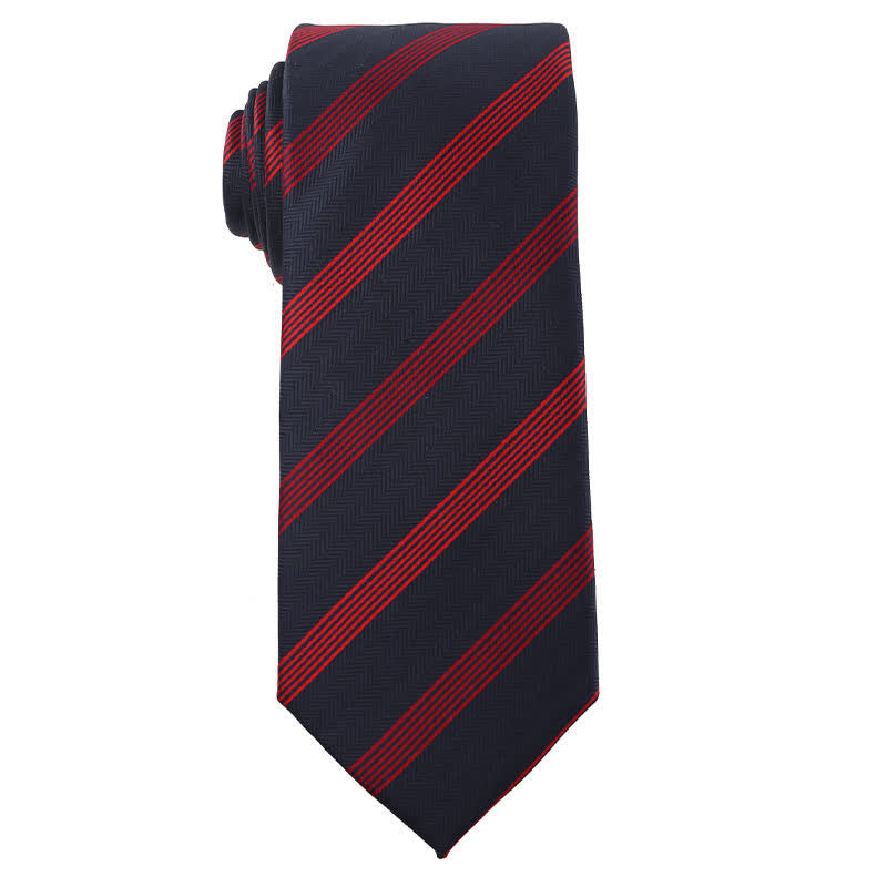 Herrenkrawatte Energetic Red Black Series Gestreift