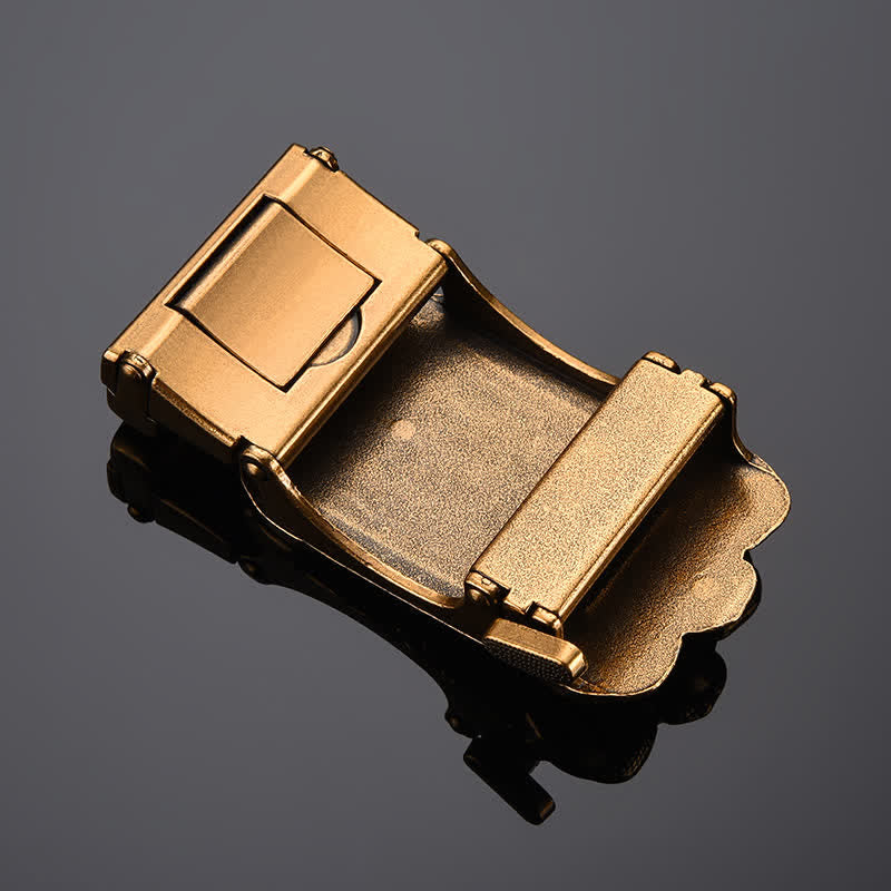 Herren DIY Gürtel mit automatisch spreizbaren Adlerschwingen-Schnalle aus Leder