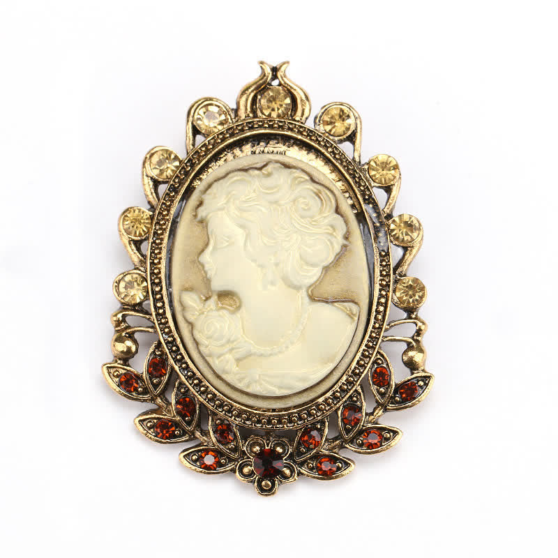 Viktorianische Cameo-Silhouette-Blatt-Brosche für Frauen