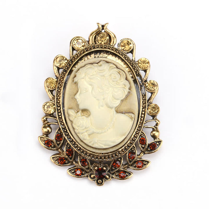 Viktorianische Cameo-Silhouette-Blatt-Brosche für Frauen