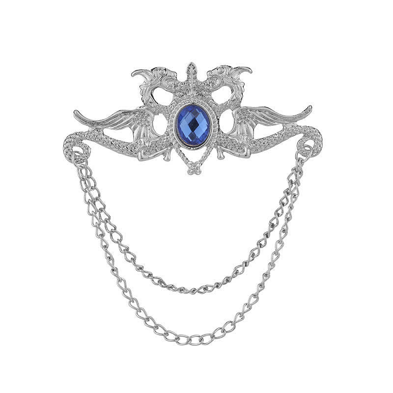 Vintage Drachen Kristall Quastenbrosche für Männer