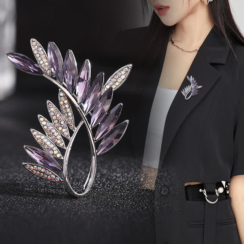 Frauen-Olivenzweig-Kristallbrosche