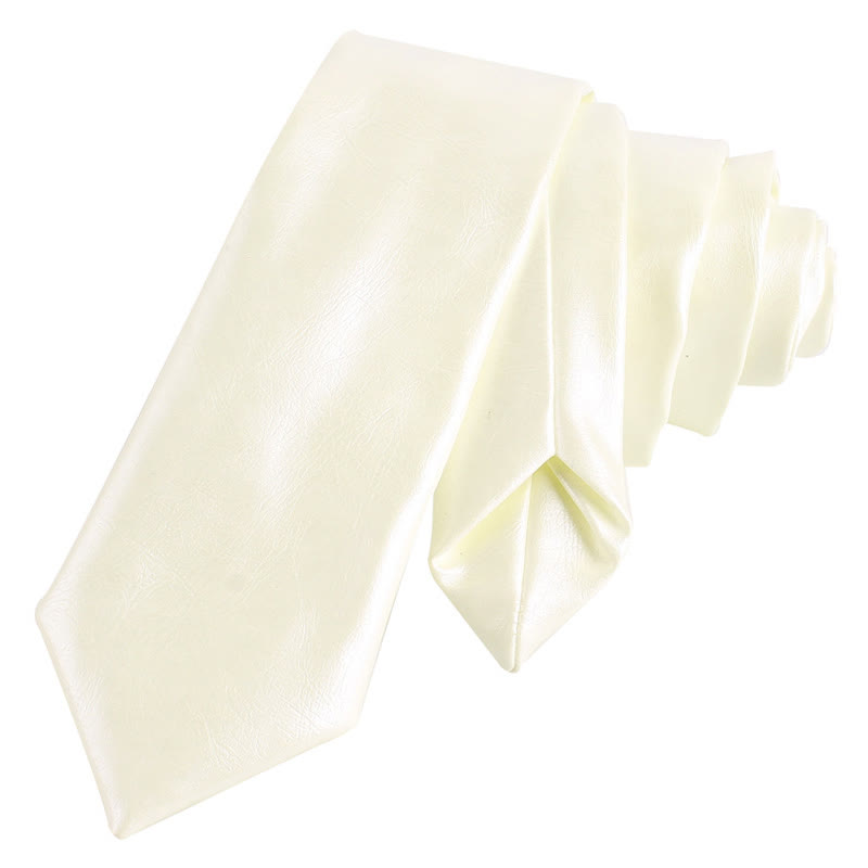 Herren Freizeit schmale PU-Leder Krawatte