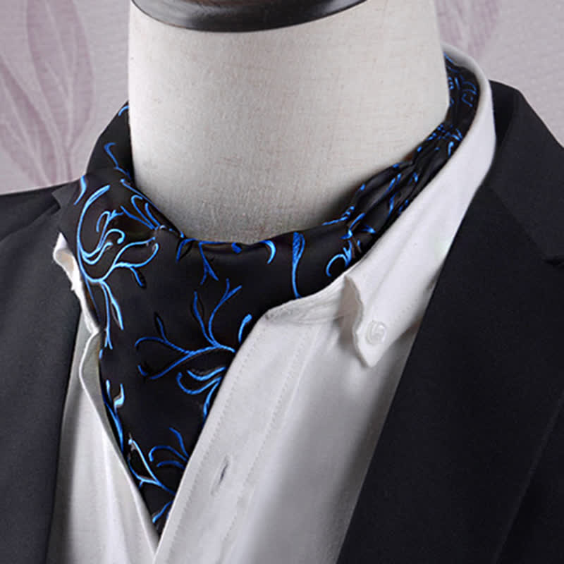 Schwarz & Blau Feuerblätter Vogue Textur Krawatte