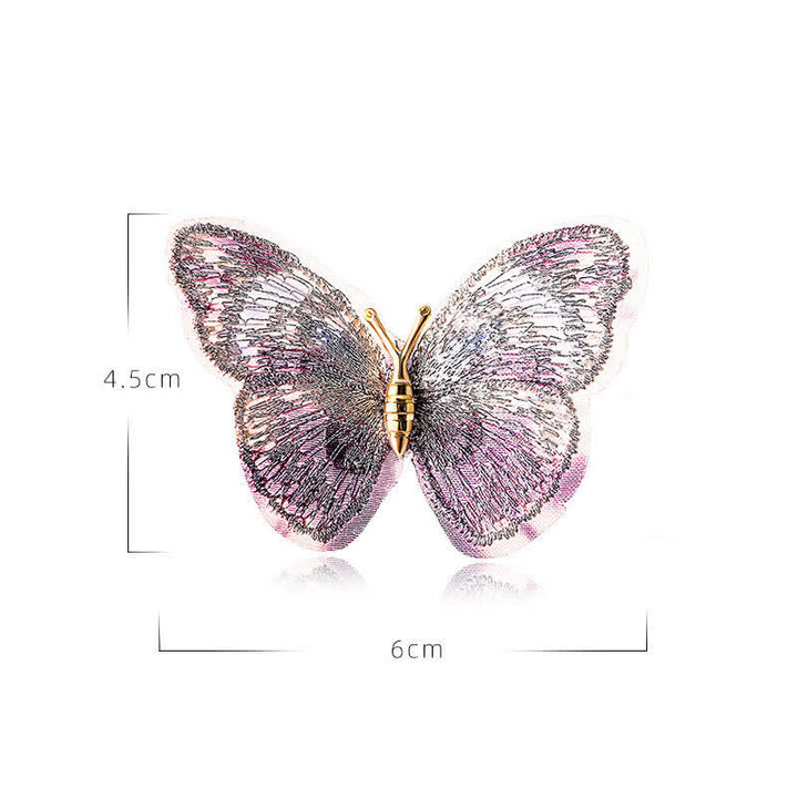 Frauen's Traumhaft Bestickte Schmetterlings-Brosche