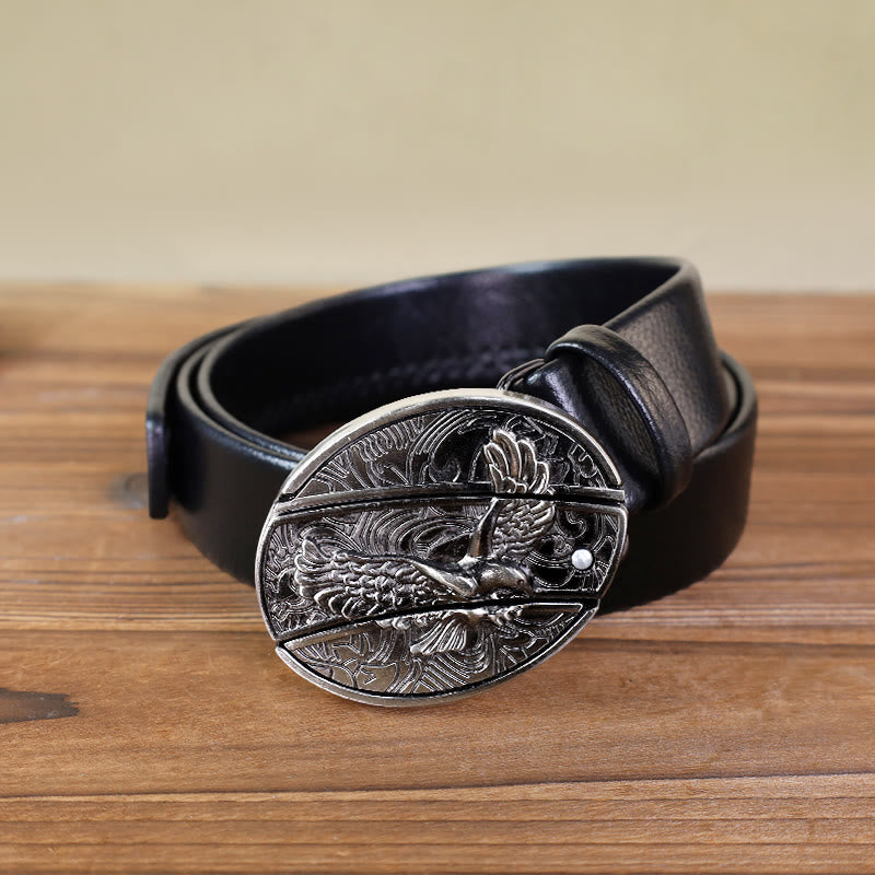 Klassischer Ledergürtel mit aufsteigendem Adler und Klappmesser