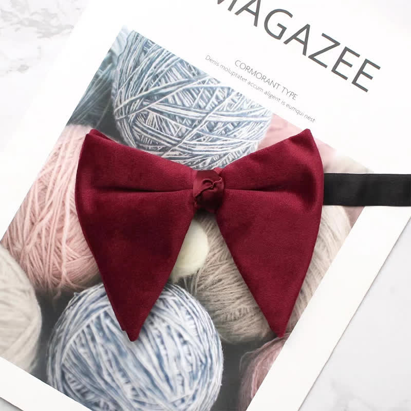 Oversized Fliege Herren aus Samt in Einfarbig