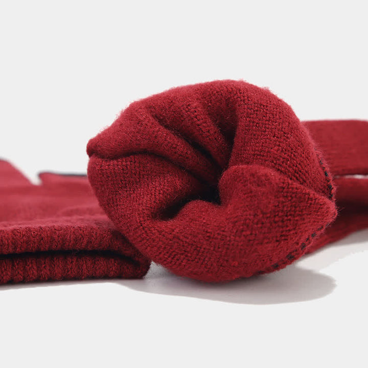 3-tlg. Unisex Solid Color Twill Mütze Schal Handschuhe Set