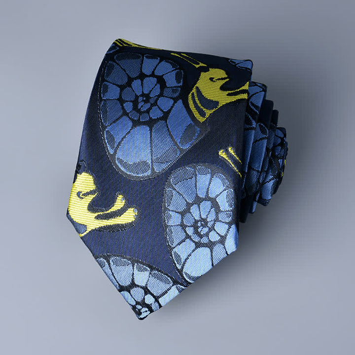 Navy & Yellow Herren Schneckenblumen Krawatte