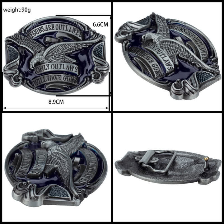 Herren Ledergürtel mit fliegendem Adler und amerikanischer Flagge