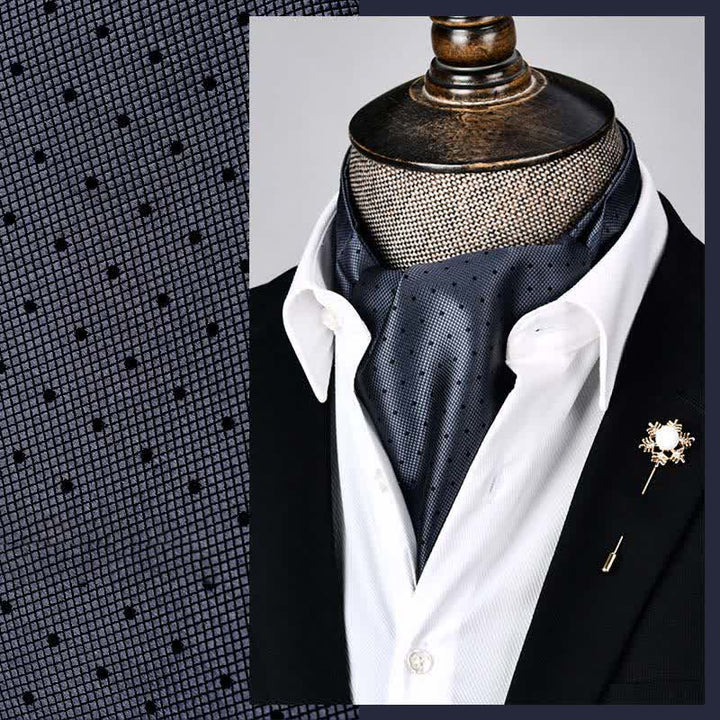 Graue moderne Pracht florale Ascot Punkte Krawatte