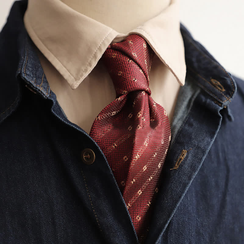 Herren Krawatte mit Polka Dots und kleinen Blumen