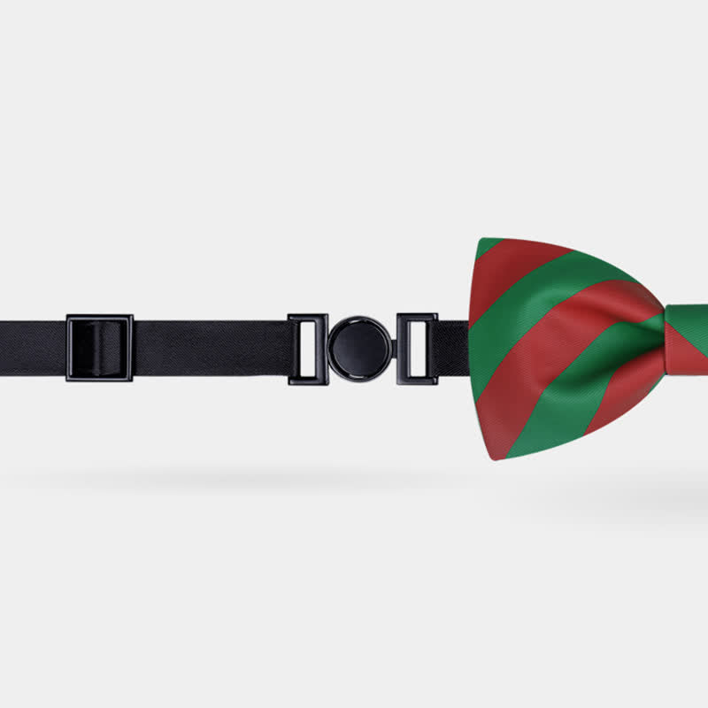 Rote und grüne Weihnachtsstreifen-Fliege für Herren